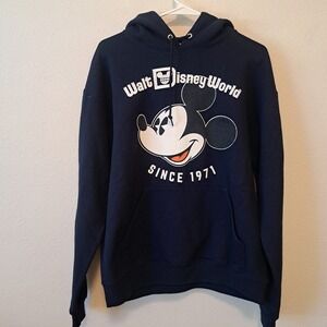 Disney Parks‎ Walt Disney World Mickey Mouse Hoodie Navy Blue Medium Since 1971